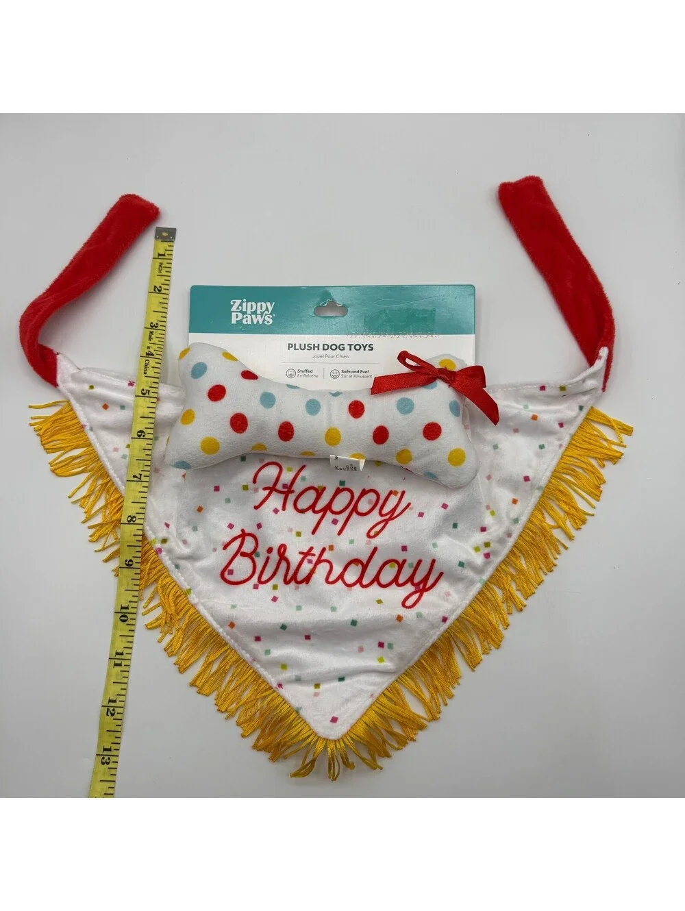 ZippyPaws Birthday Bandana and Bone 2-Pack Dog Toy Plush Zippy Paws ZP1600 NEW